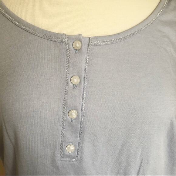 F&F Light Blue Quarter Button-Up Pajama Top L - Picture 2 of 8